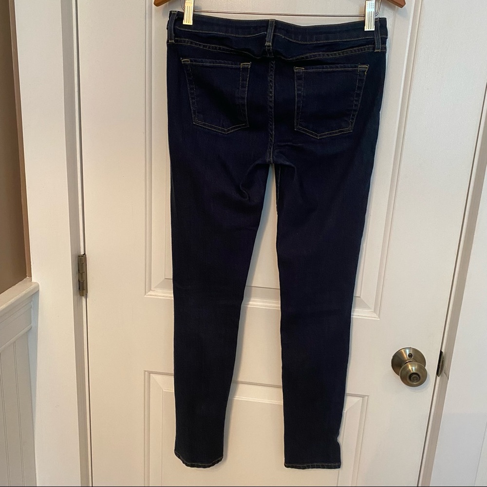 THEORY JEANS SKINNY LEG NAVY BLUE DENIM 5 POCKET ZIP FLY SIZE 27 - Picture 6 of 10